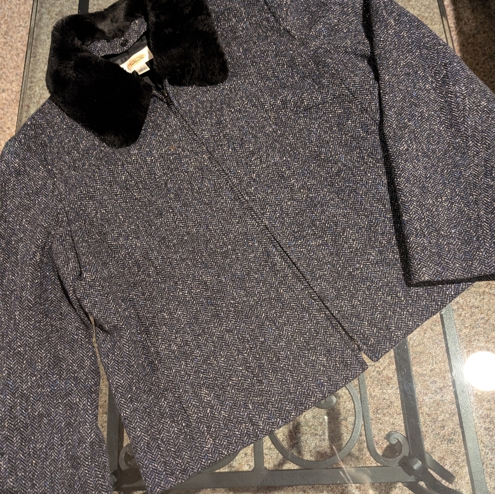 Zip front tweed jacket